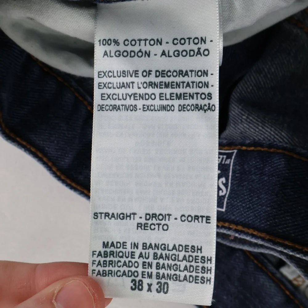 Signature Levi Strauss & Co. Jeans Straight Leg Mens Size 38x30 Blue 100% Cotton